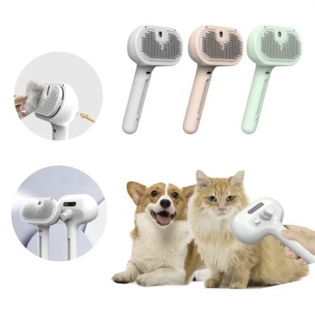 Self-cleaning grooming brush