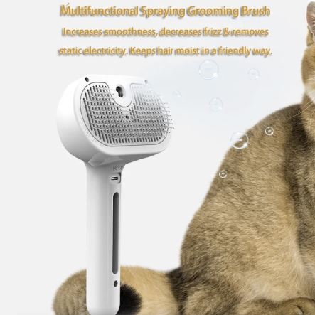 Self-cleaning grooming brush